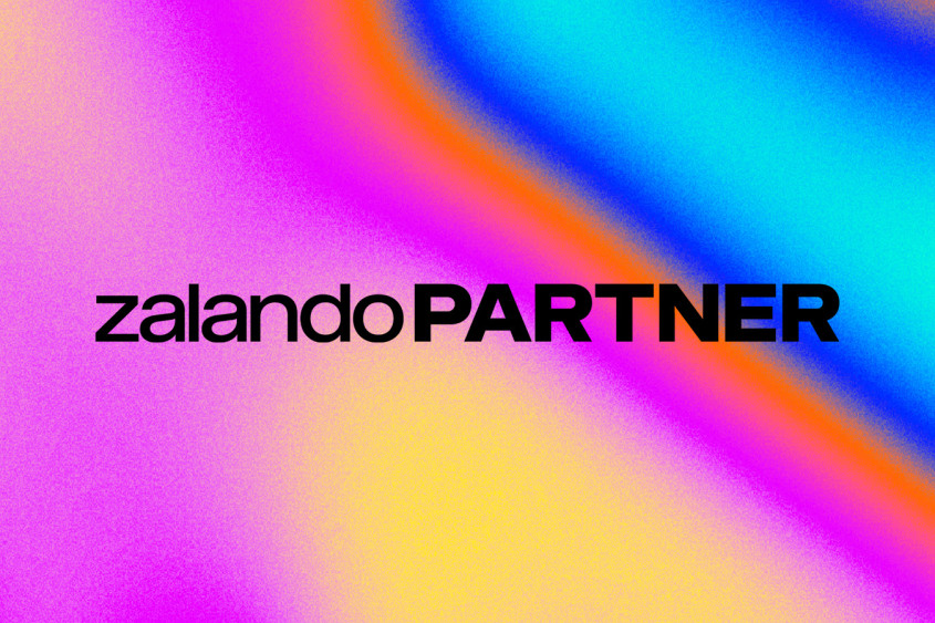 Zalando Partner Zalando Partner on a heatmap-like multicoloured background; vibrant colours like pink, yellow, orange and blues