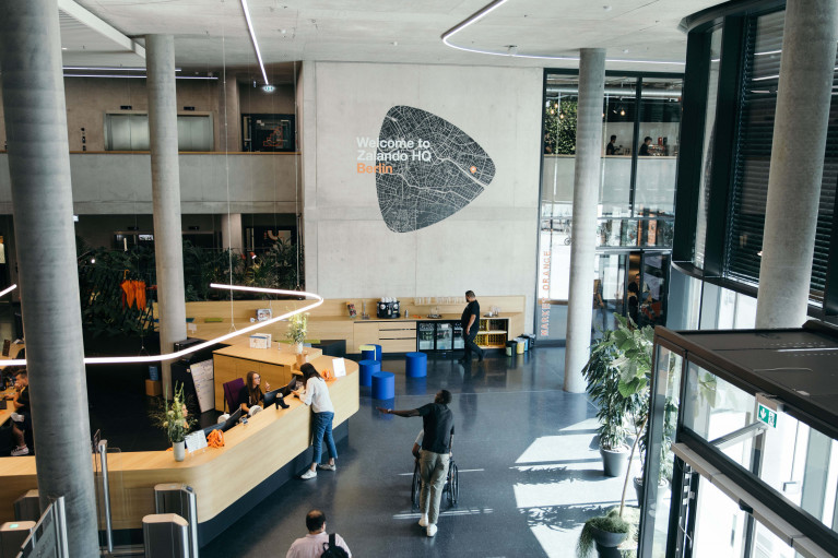 Zalando SE Berlin headquarters entrance area